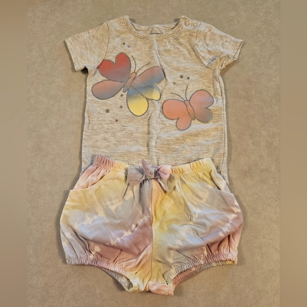 Garanimals 2-Piece Multicolored Butterfly Baby/Toddler Outfit, 24 Months…